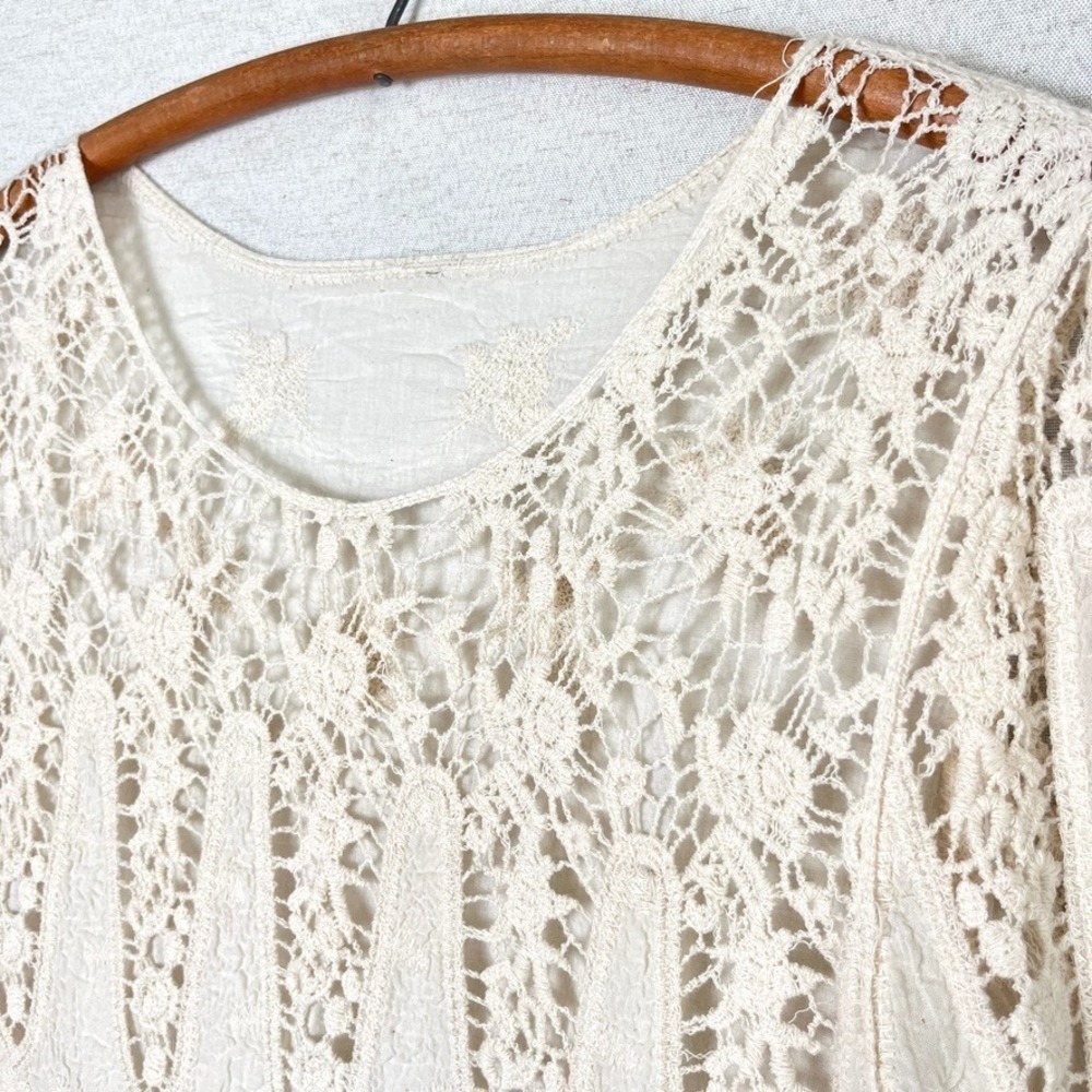 Forgotten Grace M‎ Scalloped Long Sleeve Boho Blouse Fairy Hippy Festival Sheer - Picture 2 of 5